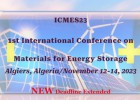 Call For Papers : 1st International Conference on Materials for Energy Storage
